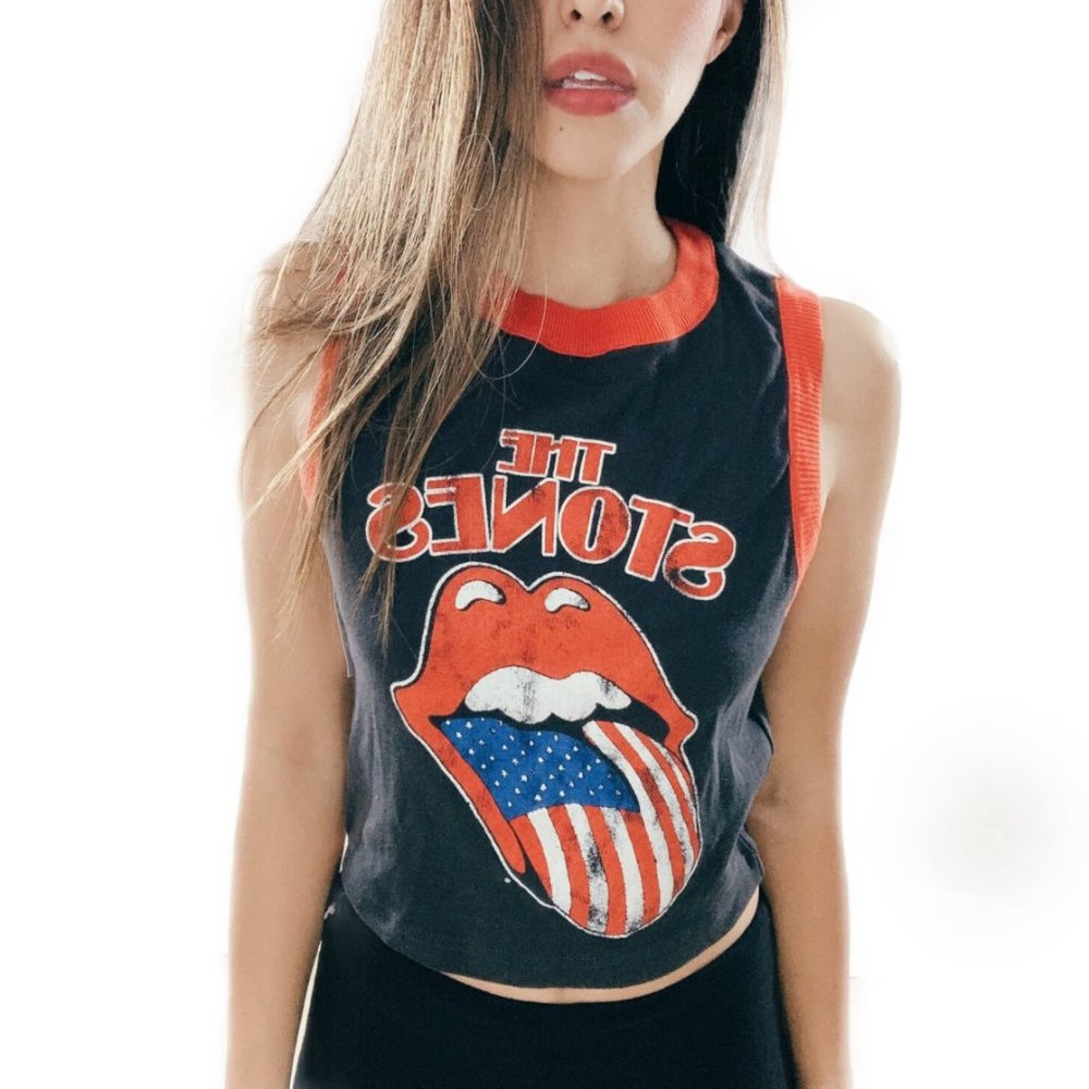 Rolling Stones Graphic Crop Top